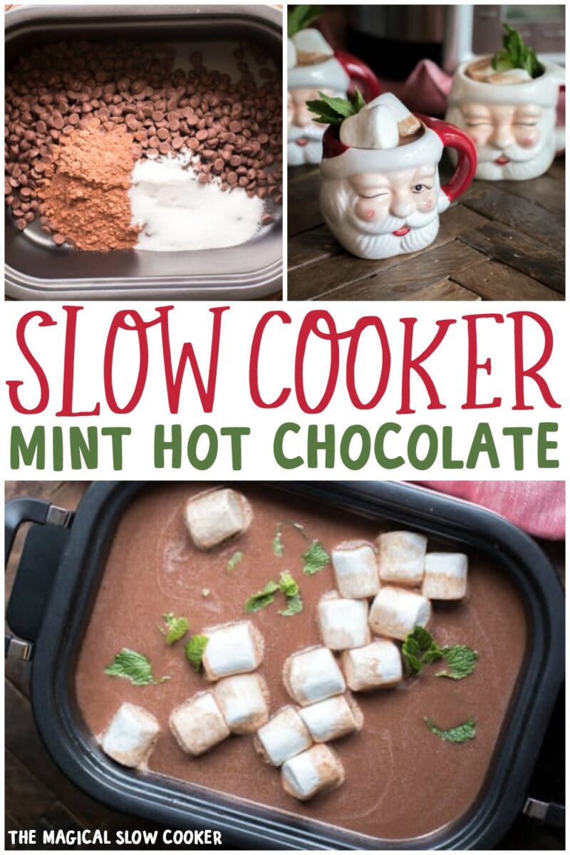 collage of mint hot chocolate images for pinterest