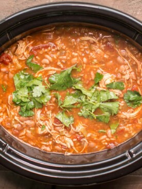 tomato based chicken soup in slow cooker