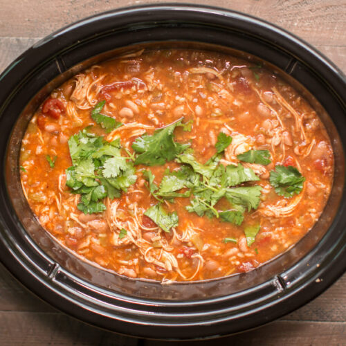 tomato based chicken soup in slow cooker