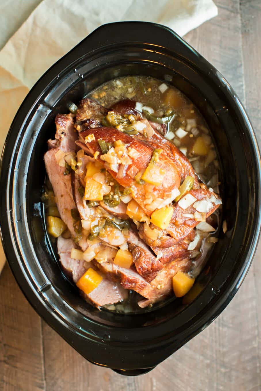 Slow Cooker Jalapeno Pineapple Ham