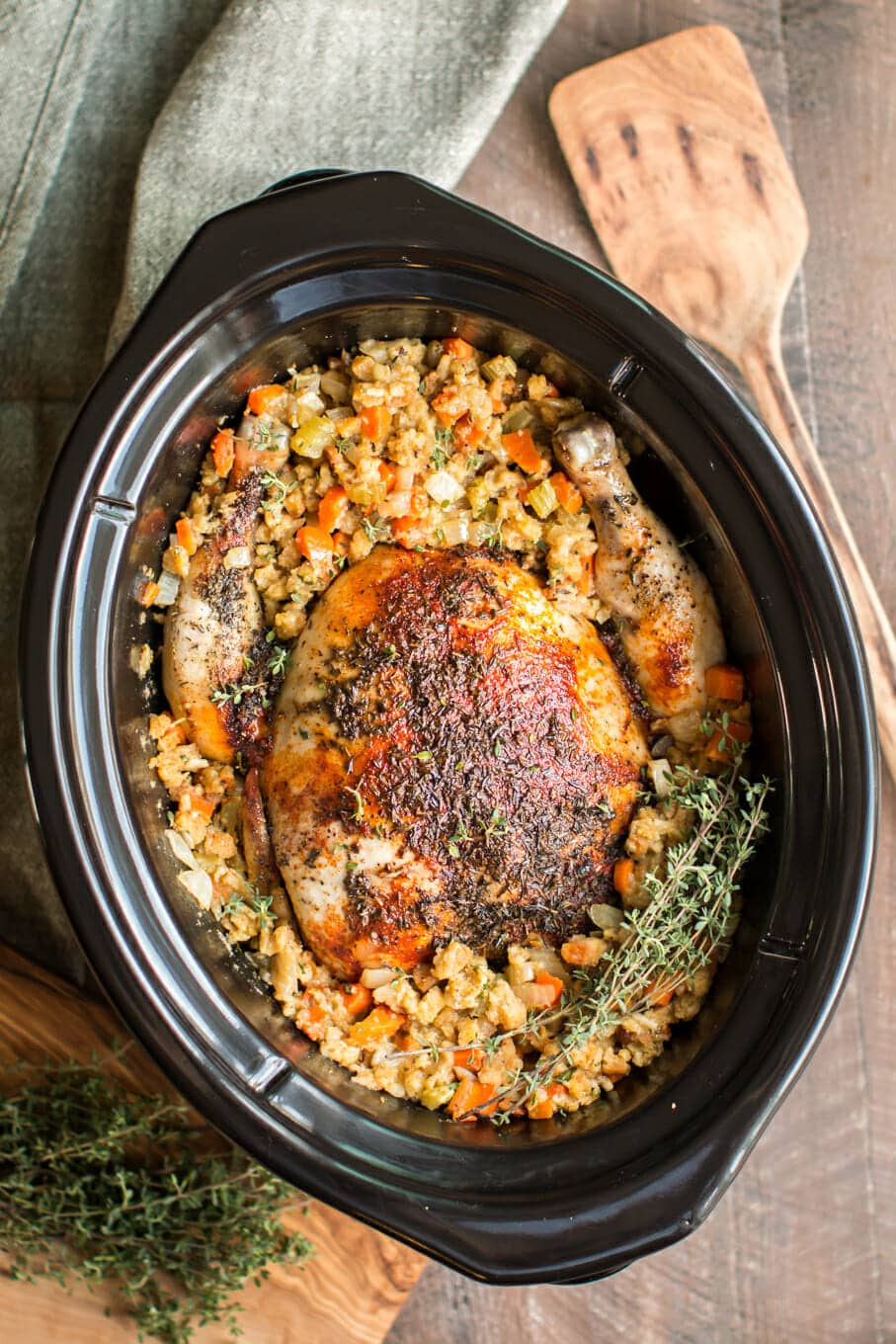 Slow Cooker Whole Chicken with Stuffing
