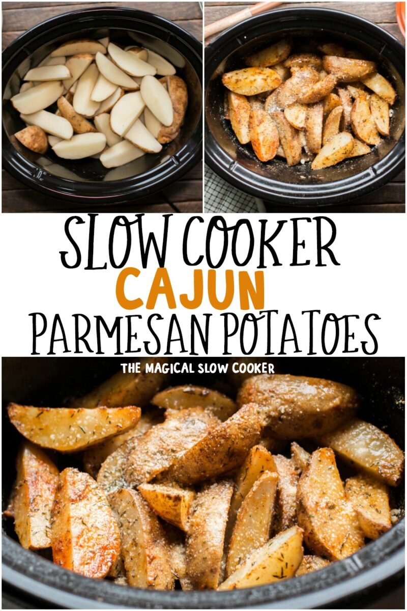 collage of cajun potatoes for pinterest