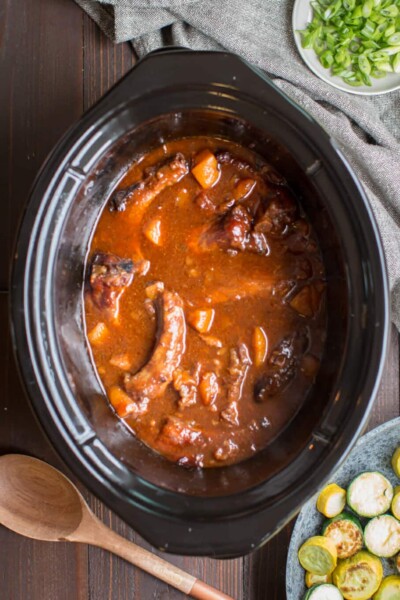 slow cooker peachy barbecue ribs