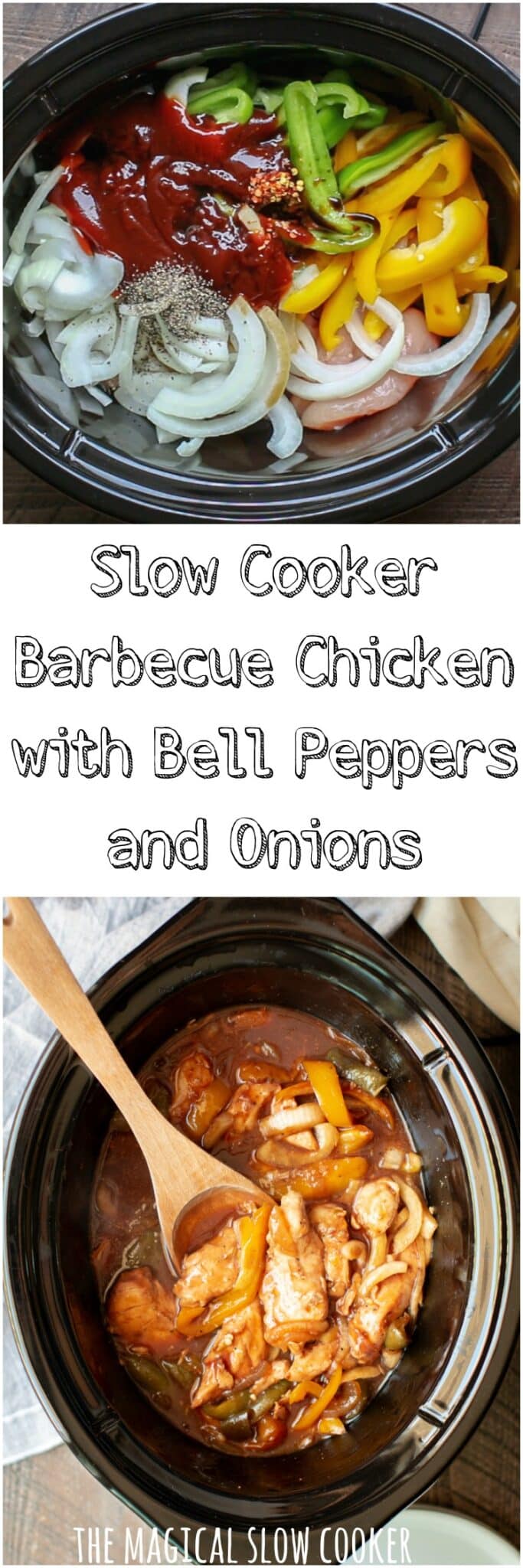 Slow Cooker Barbecue Chicken With Bell Peppers And Onions