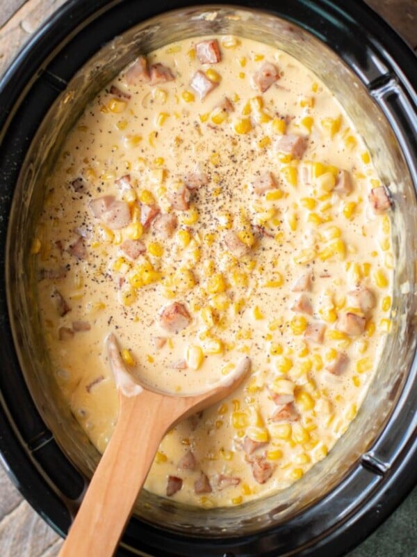 ham and cheese corn in slow cooker.