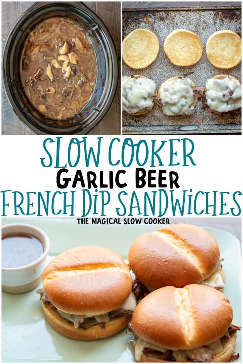 collage of French dip photos for pinterest