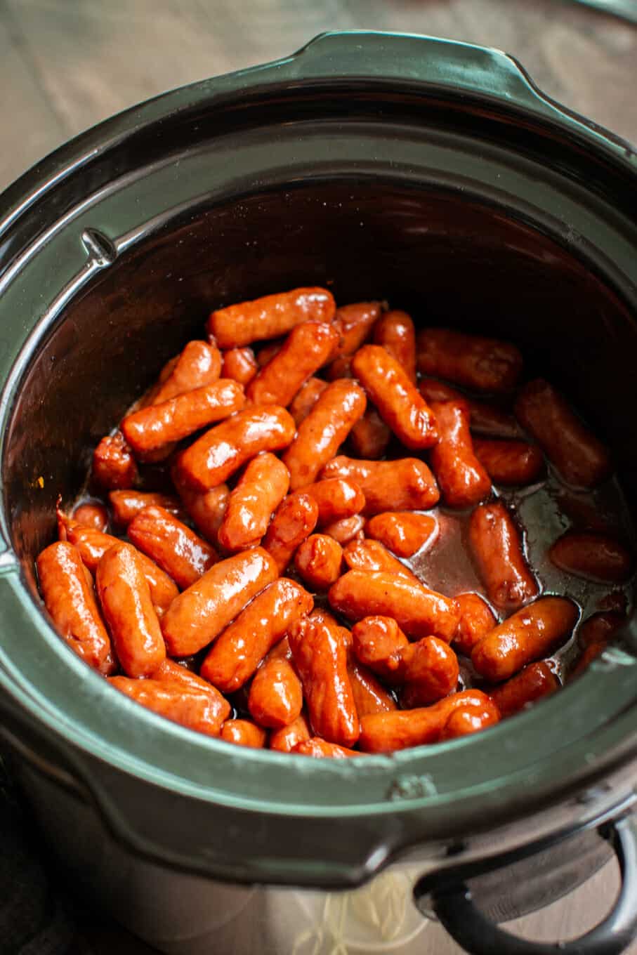 close up of barbecue molasses little smokies