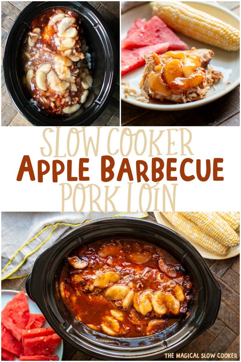 collage of apple barbecue pork loin images for pinterest