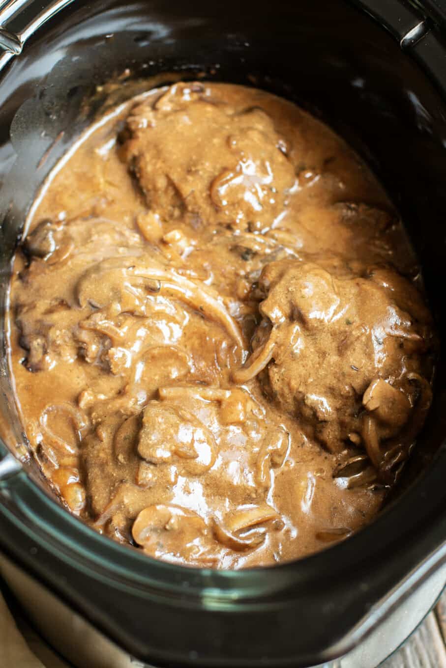 finsihed salisbury steak in slow cooker