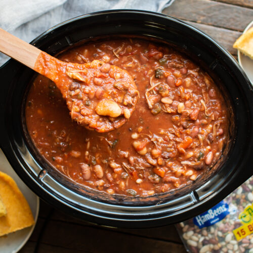 cajun 15 bean soup in a slow cooker