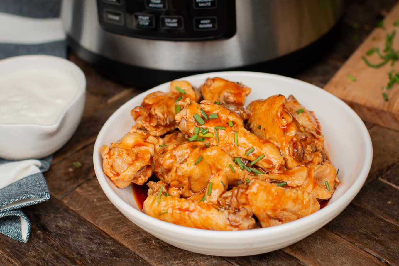 close up of wings in white bowl