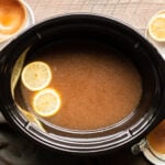 finsihed cooked beef bone broth in the slow cooker.