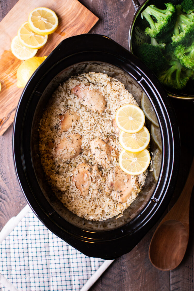 Slow Cooker Lemon Pepper Chicken with Rice The Magical Slow Cooker