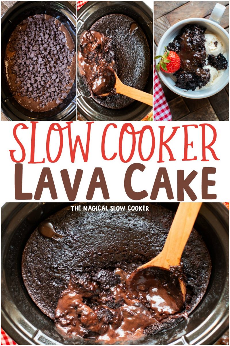 collage of lava cake images for pinterest