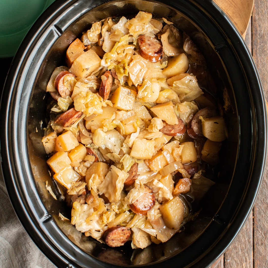 Slow Cooker Potatoes, Cabbage and Kielbasa The Magical Slow Cooker