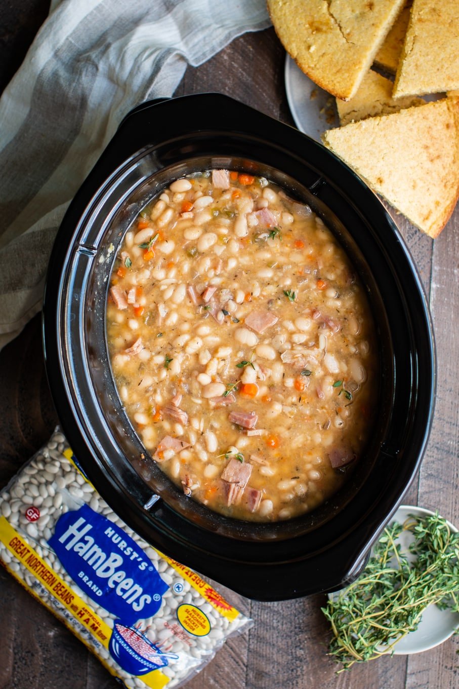Slow Cooker Ham and Beans - The Magical Slow Cooker