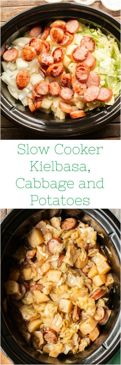 Slow Cooker Potatoes, Cabbage and Kielbasa