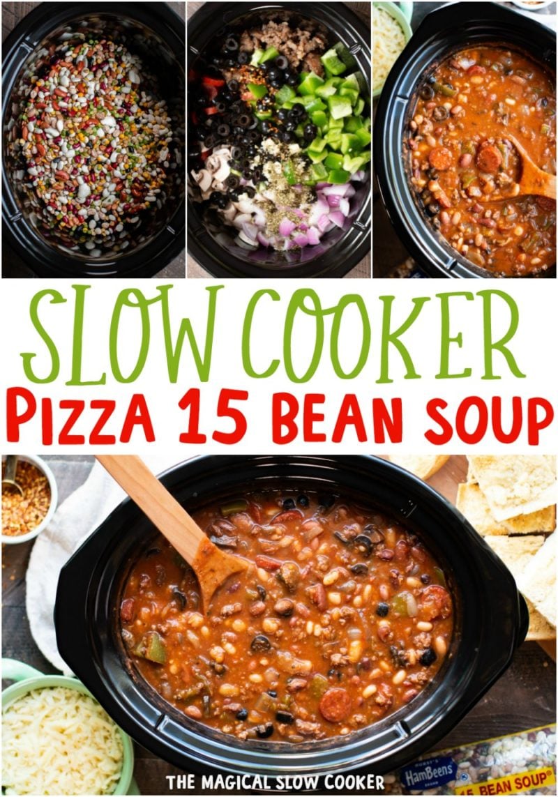 collage of pizza 15 bean soup for pinterest