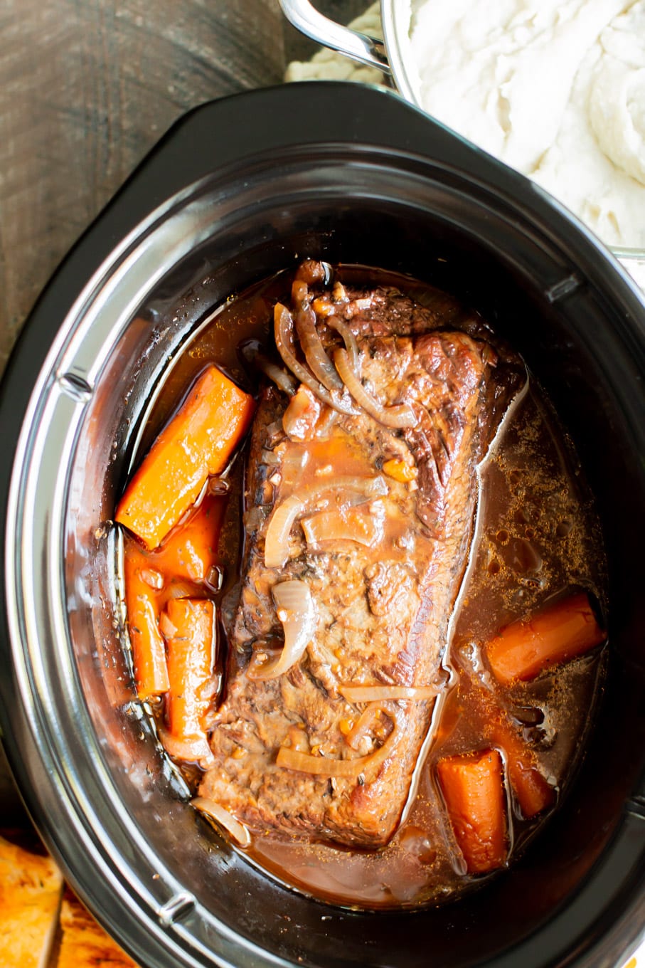 Slow Cooker Red Wine Beef Brisket - The Magical Slow Cooker