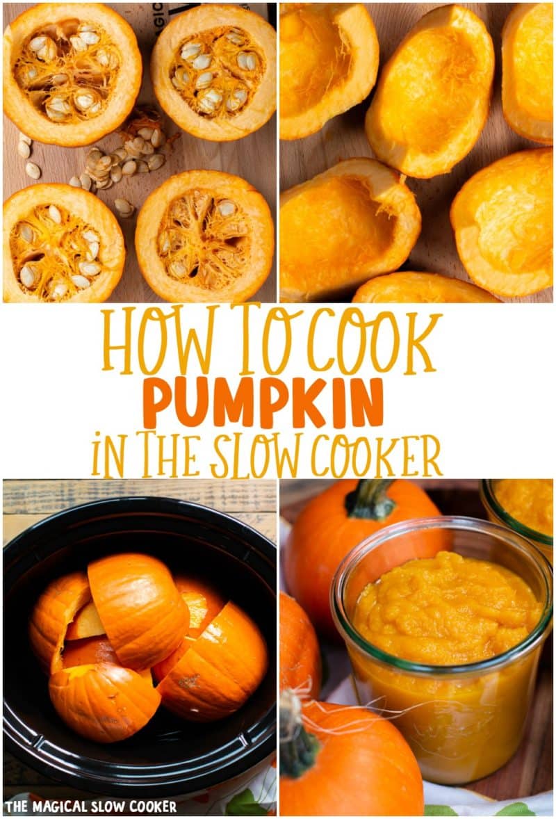 How to Cook Pumpkin in the Slow Cooker collage for pinterest