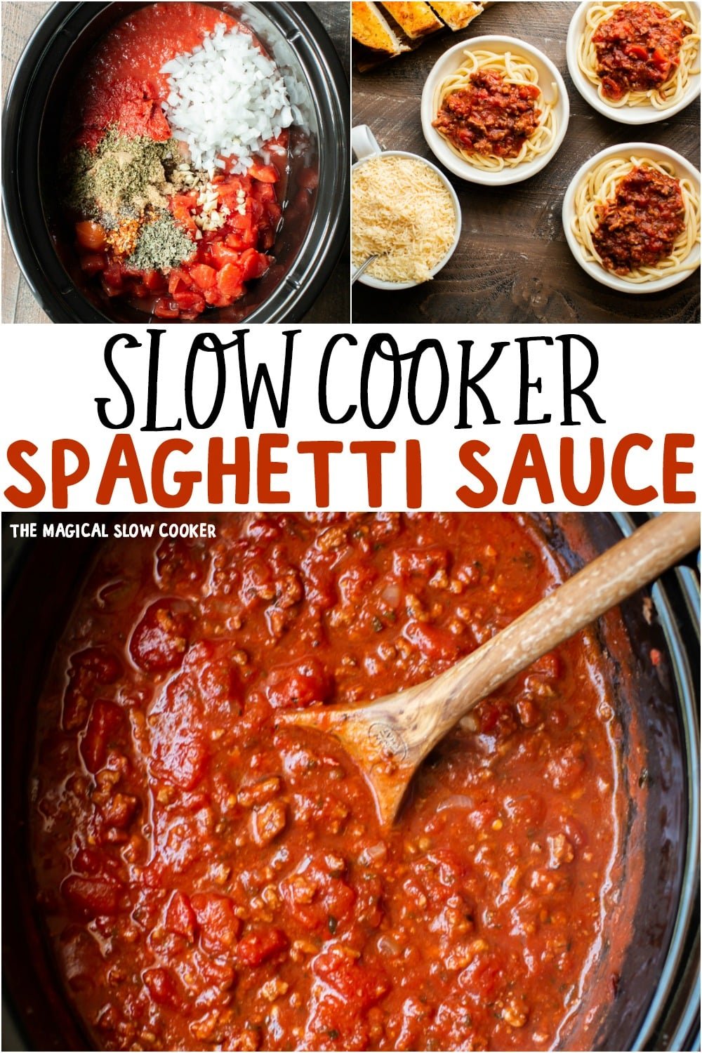 collage of spaghetti sauce images for pinterest