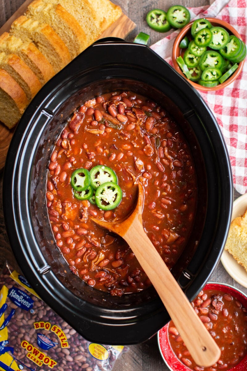 Slow Cooker Spicy Barbecue Cowboy Beans The Magical Slow Cooker
