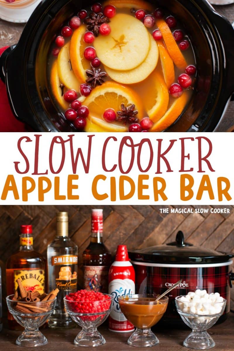 collage of apple cider bar images for pinterest