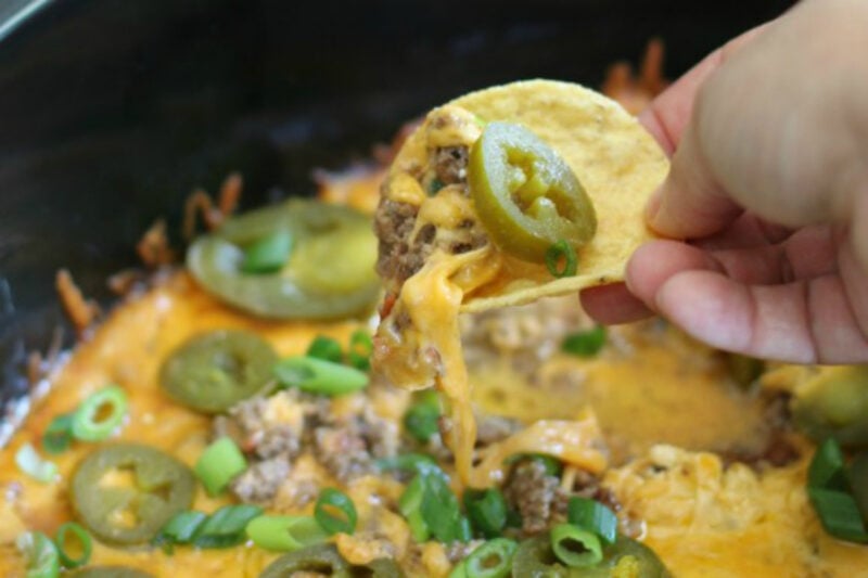 Slow Cooker 7-Layer Bean Dip