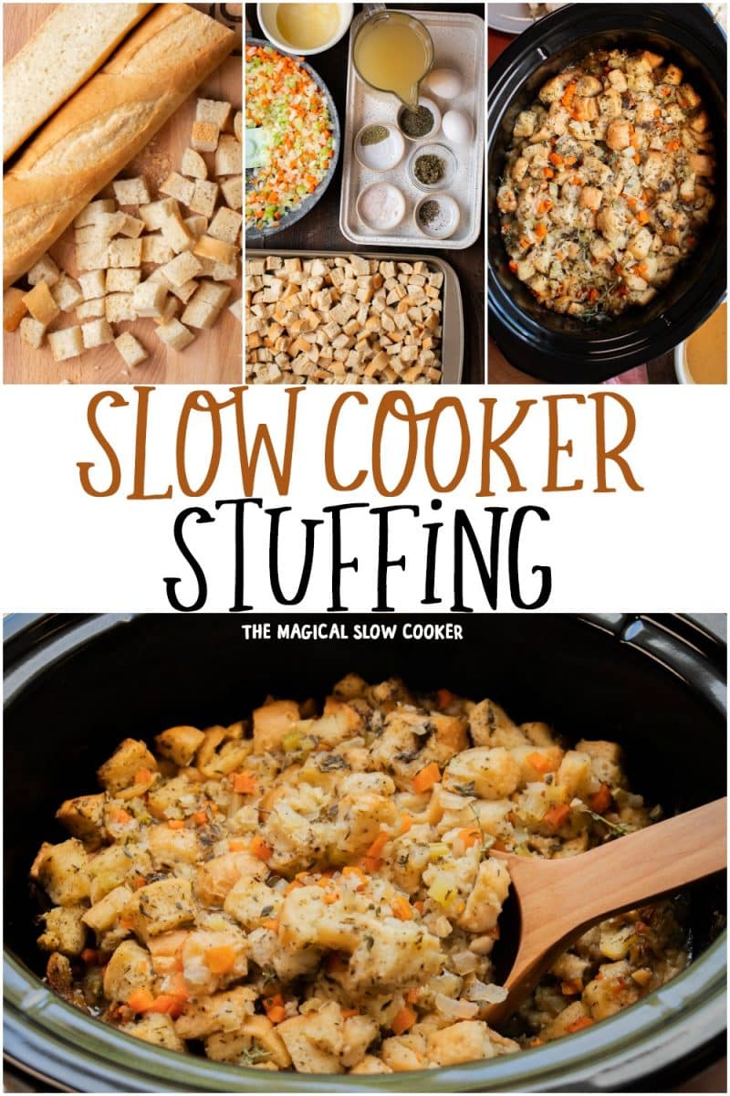 collage of stuffing photos for pinterest