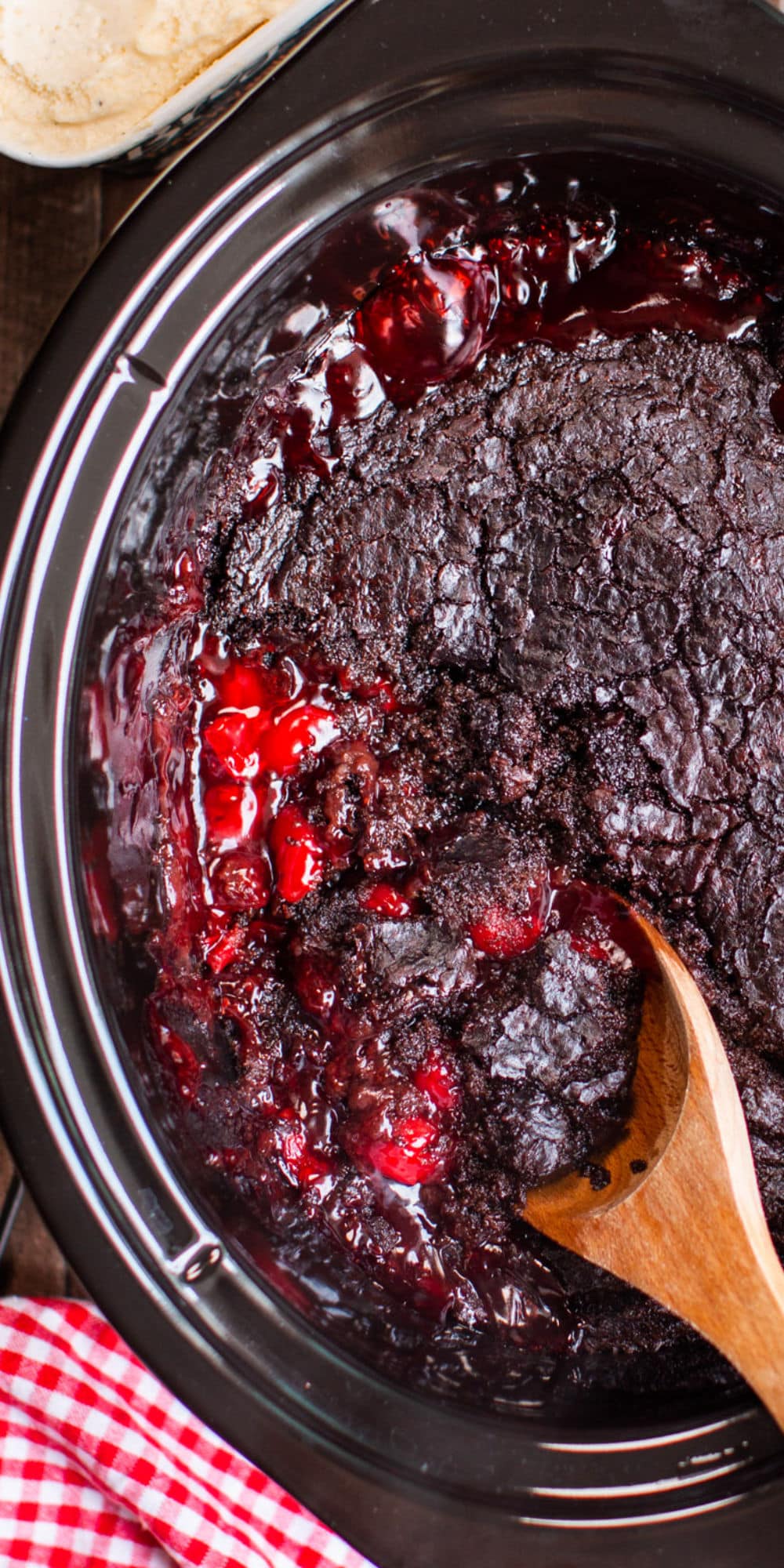 Slow Cooker Chocolate Cherry Dump Cake