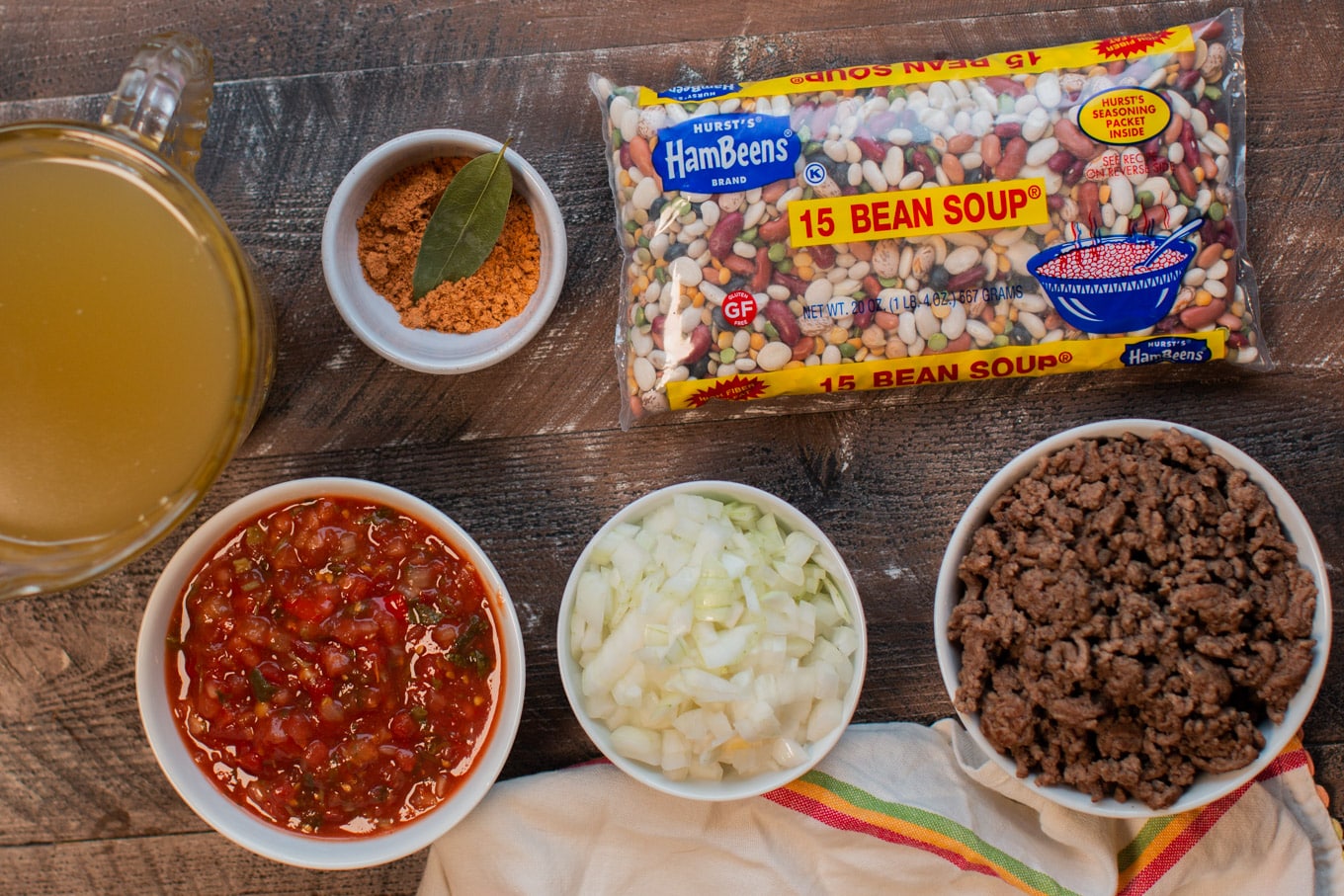 ingredients for taco 15 bean soup