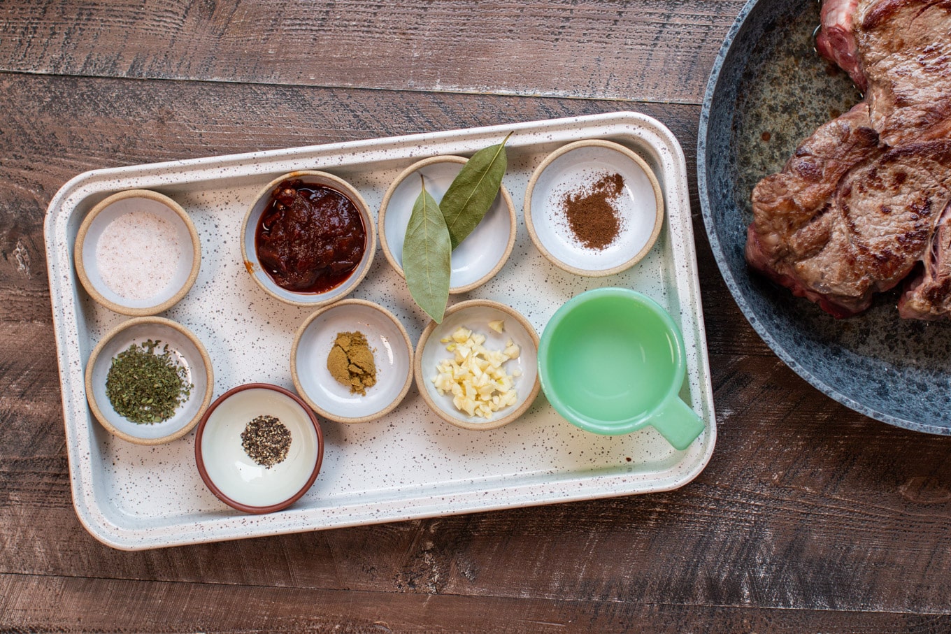 portioned out ingredients for barbacoa