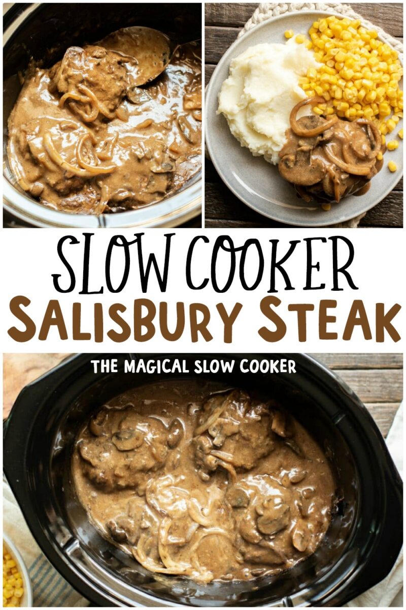 collage of salisbury steak photos for pinterest