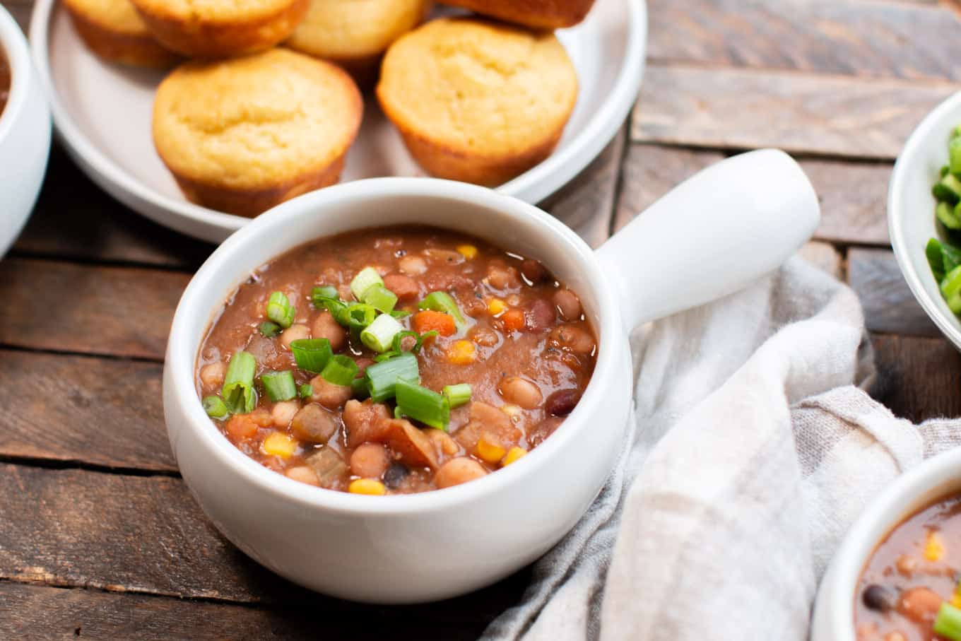 close up of bowl of 15 bean souo