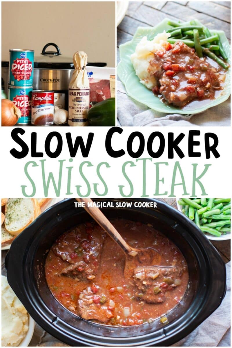 collage of swiss steak photos for pinterest