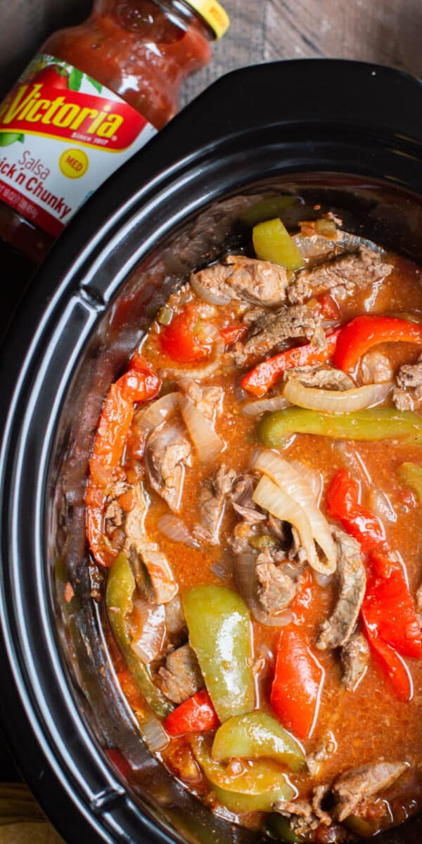 Slow Cooker Salsa Beef Fajitas