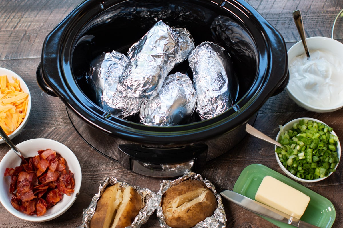 Crock Pot Baked Potatoes Recipe - The Magical Slow Cooker