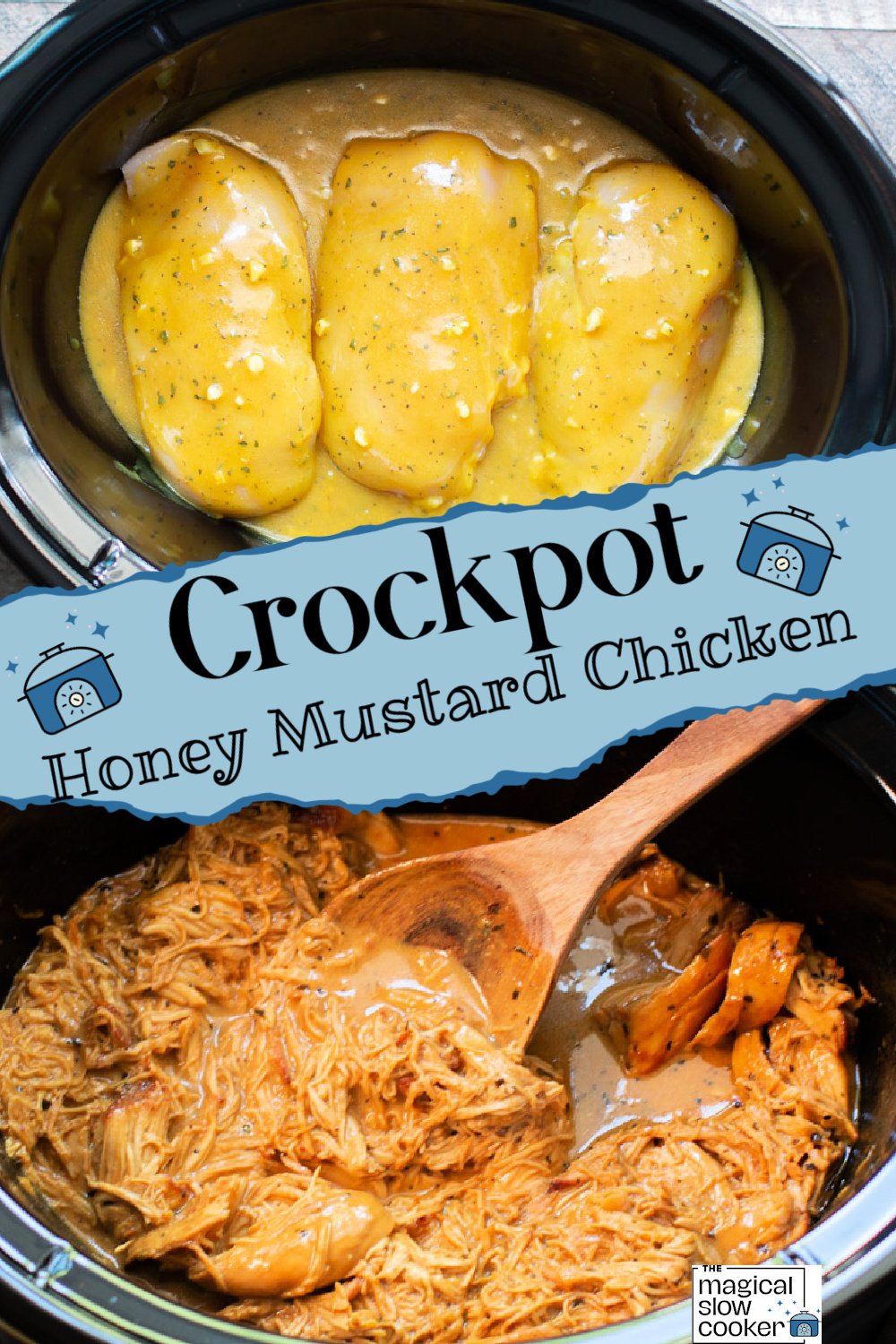 2 images of honey mustard chicken.