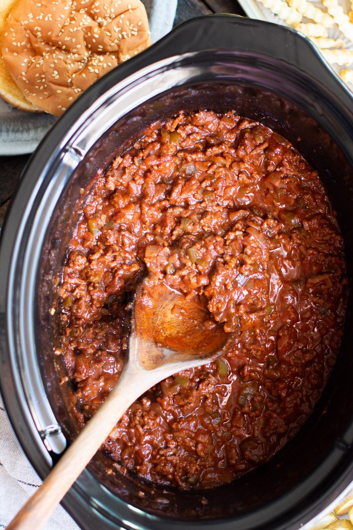 close up of sloppy joe meat