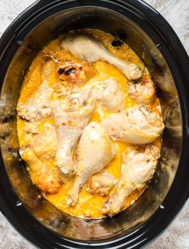 cooked bang bang chicken in slow cooker