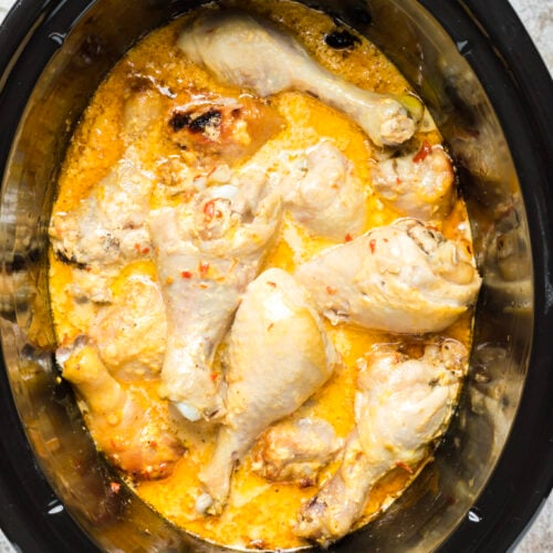 cooked bang bang chicken in slow cooker