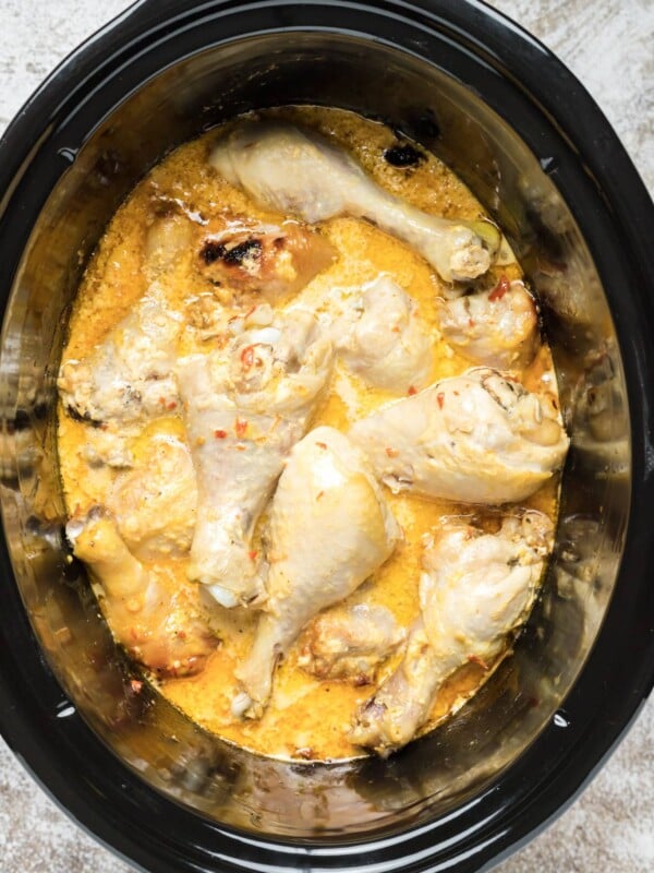 cooked bang bang chicken in slow cooker