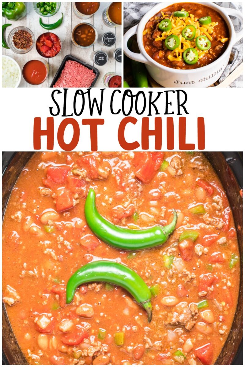 collage of hot chili images for pinterest with text overlay