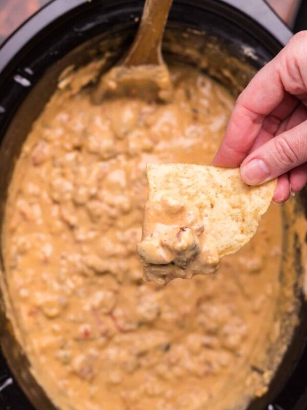 bacon cheeseburger dip on a chip.