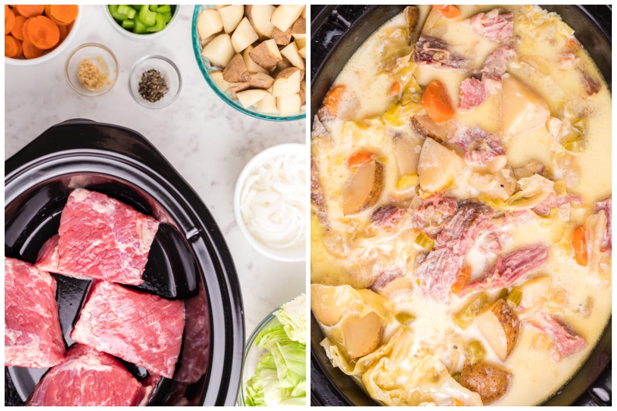 Slow Cooker Corned Beef and Cabbage Soup Creamy - The Magical Slow Cooker