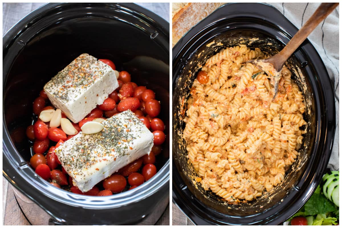 Slow Cooker Feta and Tomato Pasta