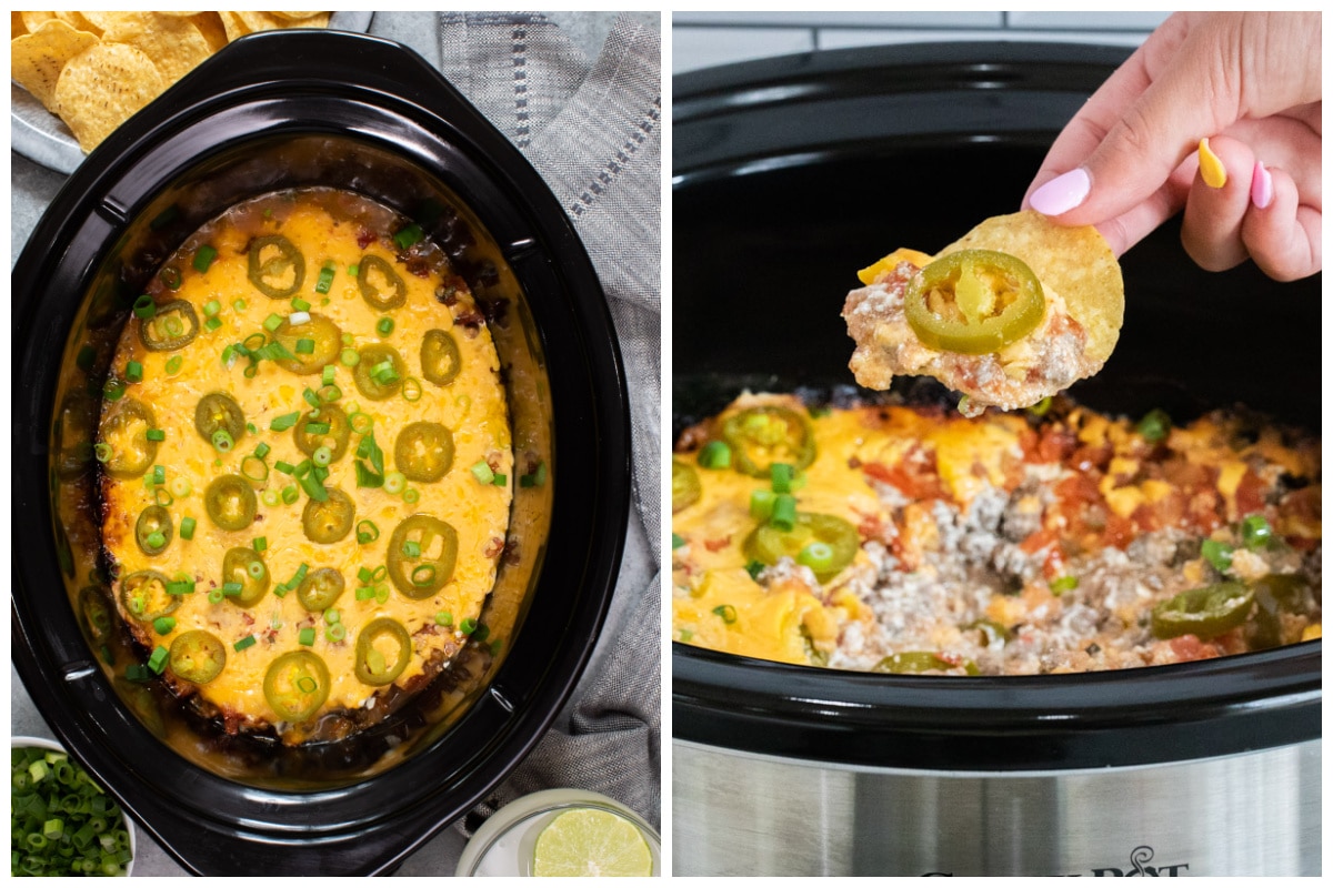 Slow Cooker 7Layer Bean Dip (hot and gooey!) The Magical Slow Cooker