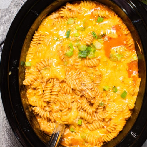 close up of chicken enchilada pasta