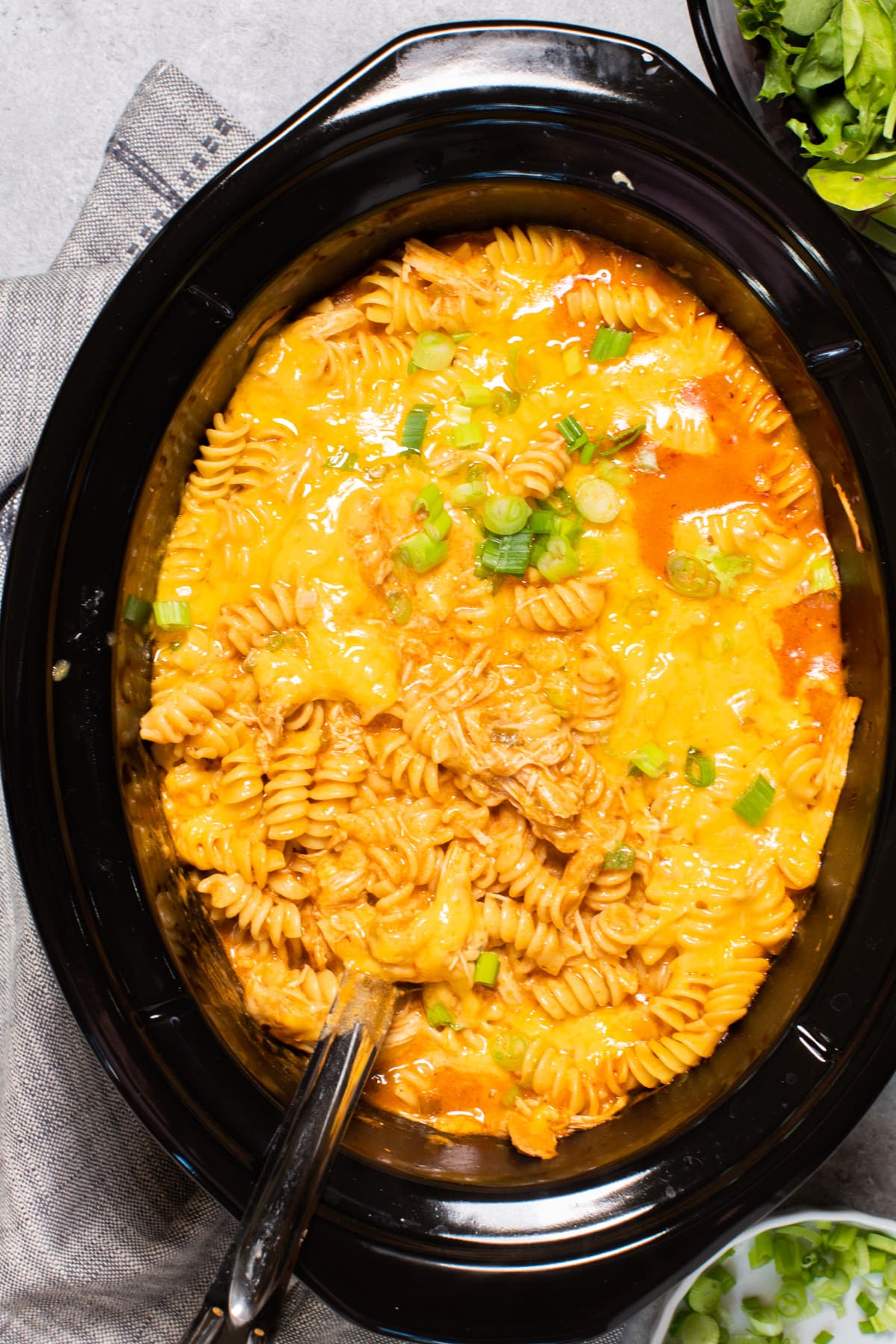 close up of chicken enchilada pasta