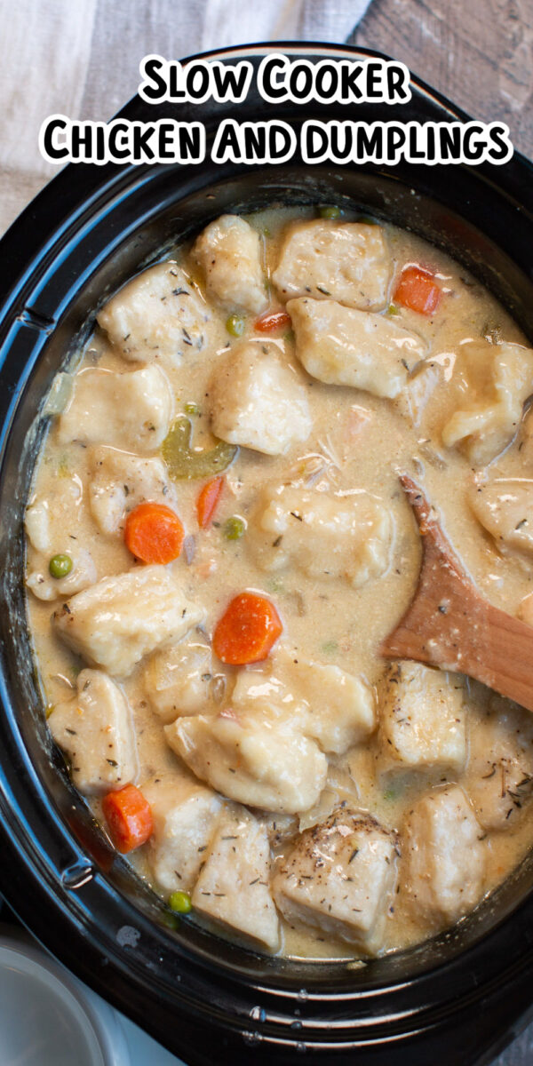 long image of chicken and dumplings for pinterest